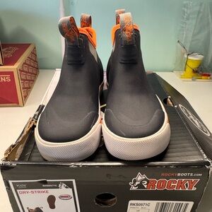 Rocky Kids' Black and Orange Rain Boots